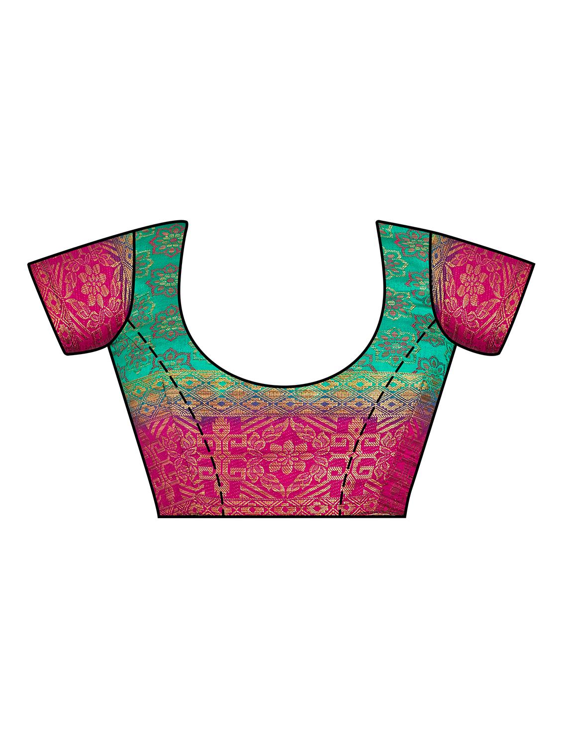 self design boredred saree with blouse - 16750686 - Zoom Image - 3