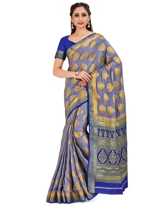 self design mysore silk saree with blouse - 16750687 - Standard Image - 1