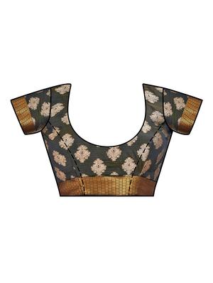 floral kanjivaram saree with blouse - 16750689 - Standard Image - 3