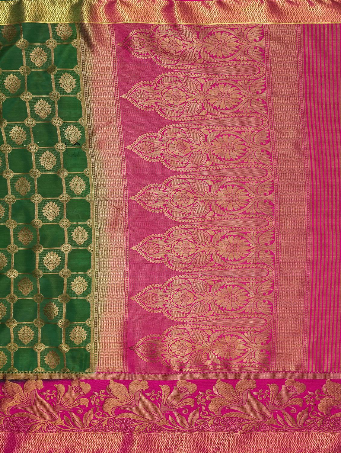 self design kanjivaram saree with blouse - 16750694 - Zoom Image - 4