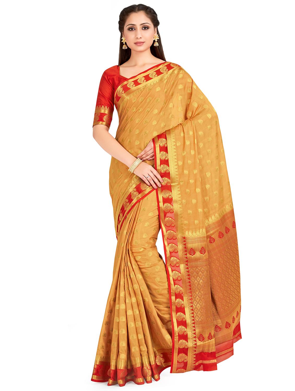 self design mysore silk saree with blouse - 16750695 - Zoom Image - 1