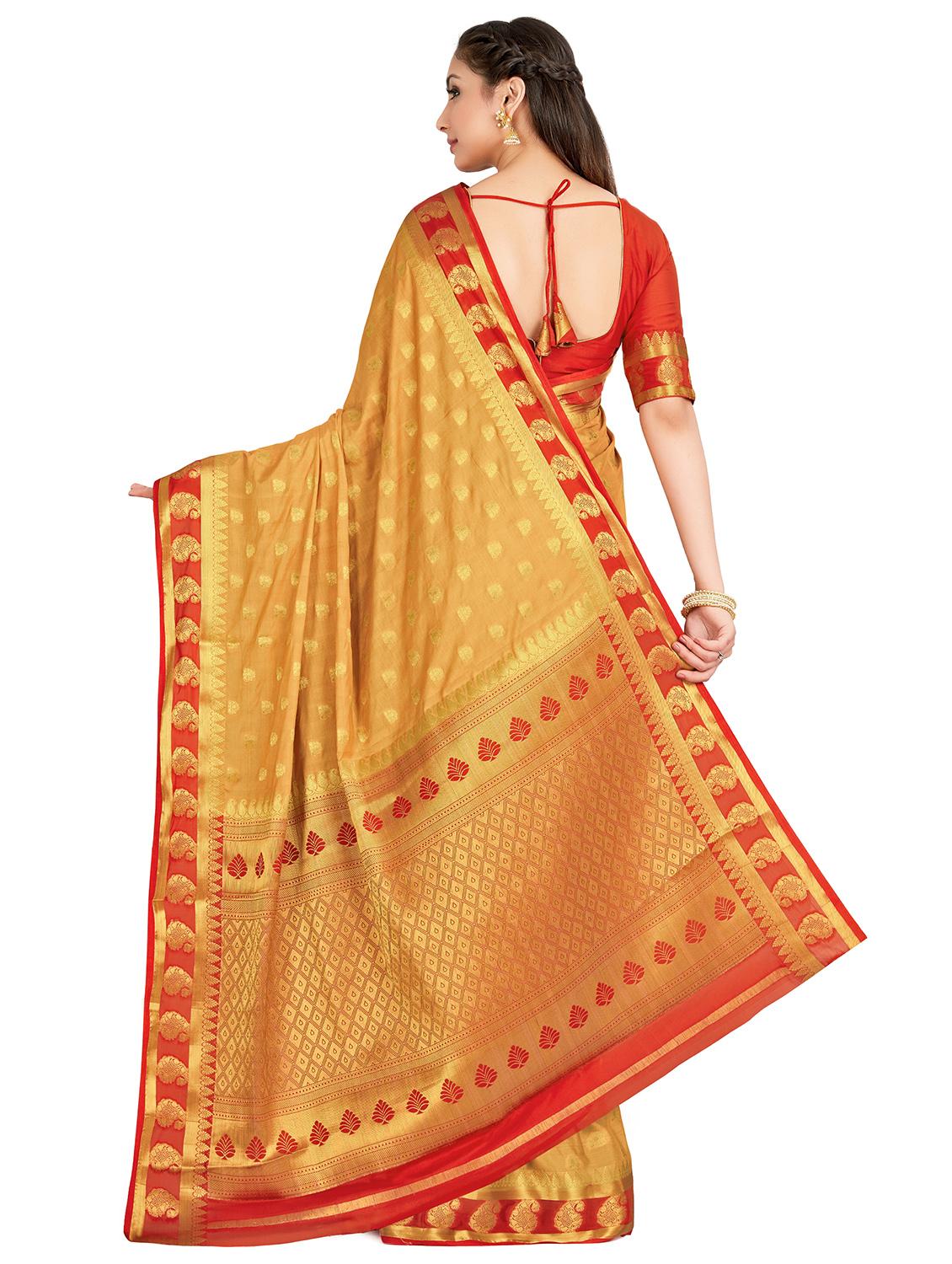 self design mysore silk saree with blouse - 16750695 - Zoom Image - 2