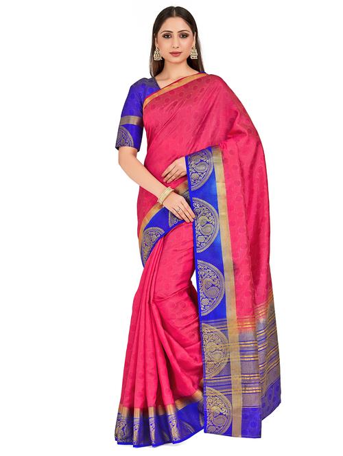 self design kanjivaram saree with blouse - 16750696 - Standard Image - 1