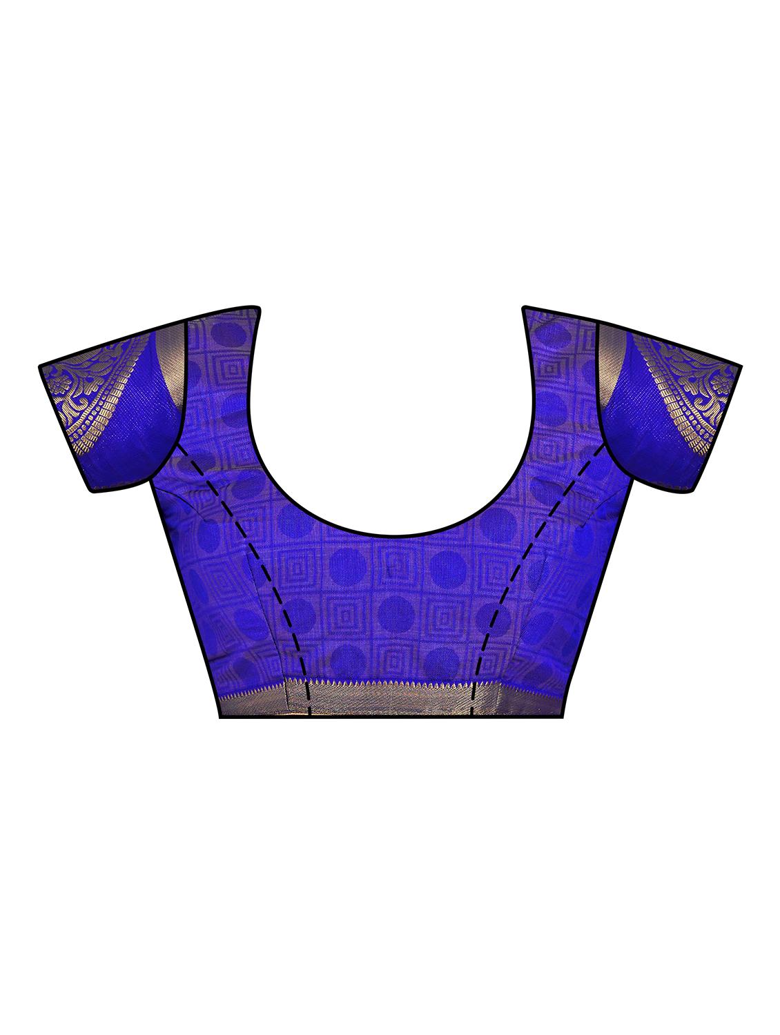 self design kanjivaram saree with blouse - 16750696 - Zoom Image - 3