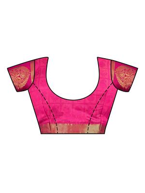self design kanjivaram saree with blouse - 16750699 - Standard Image - 3