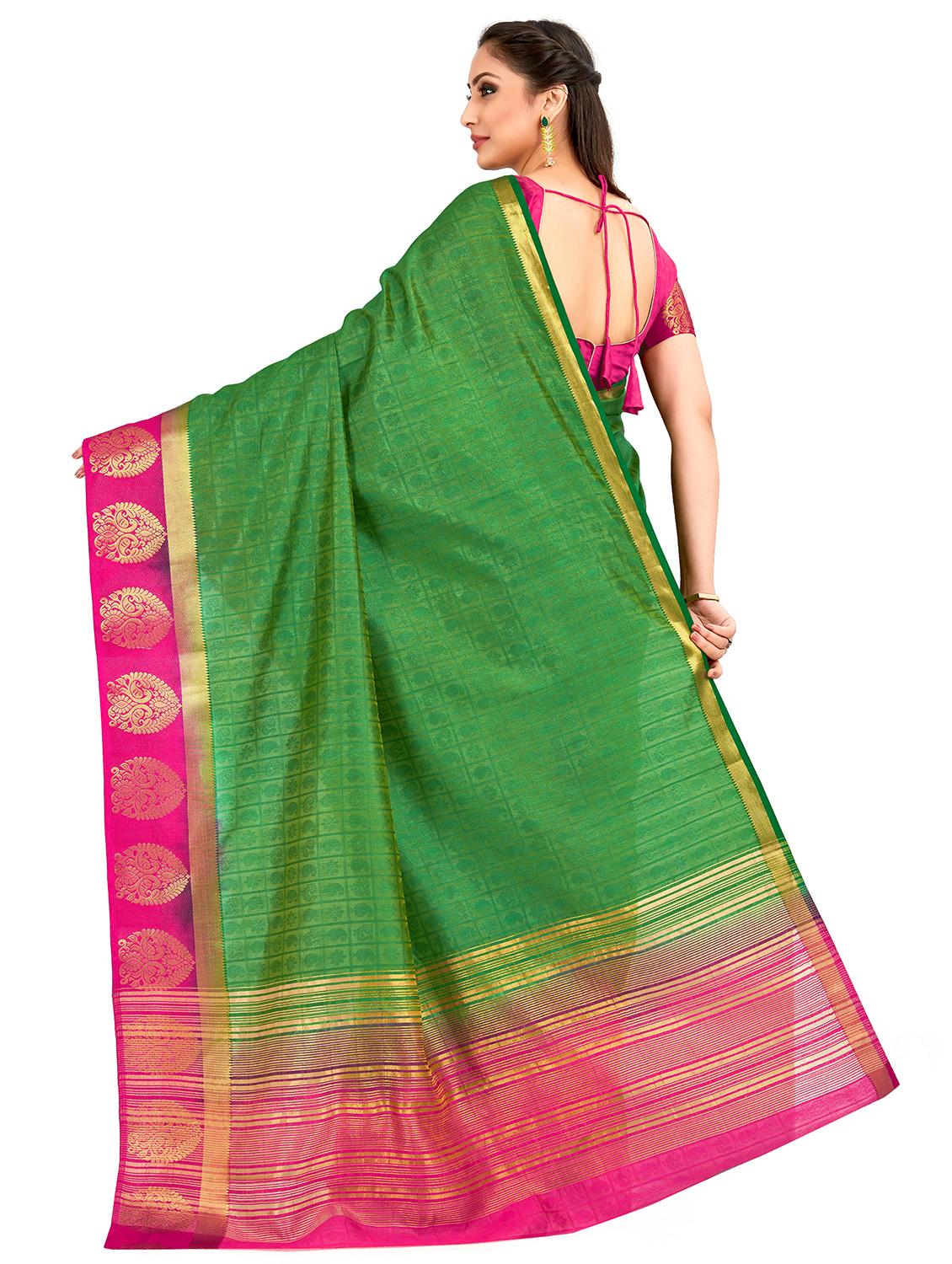self design kanjivaram saree with blouse - 16750699 - Zoom Image - 2