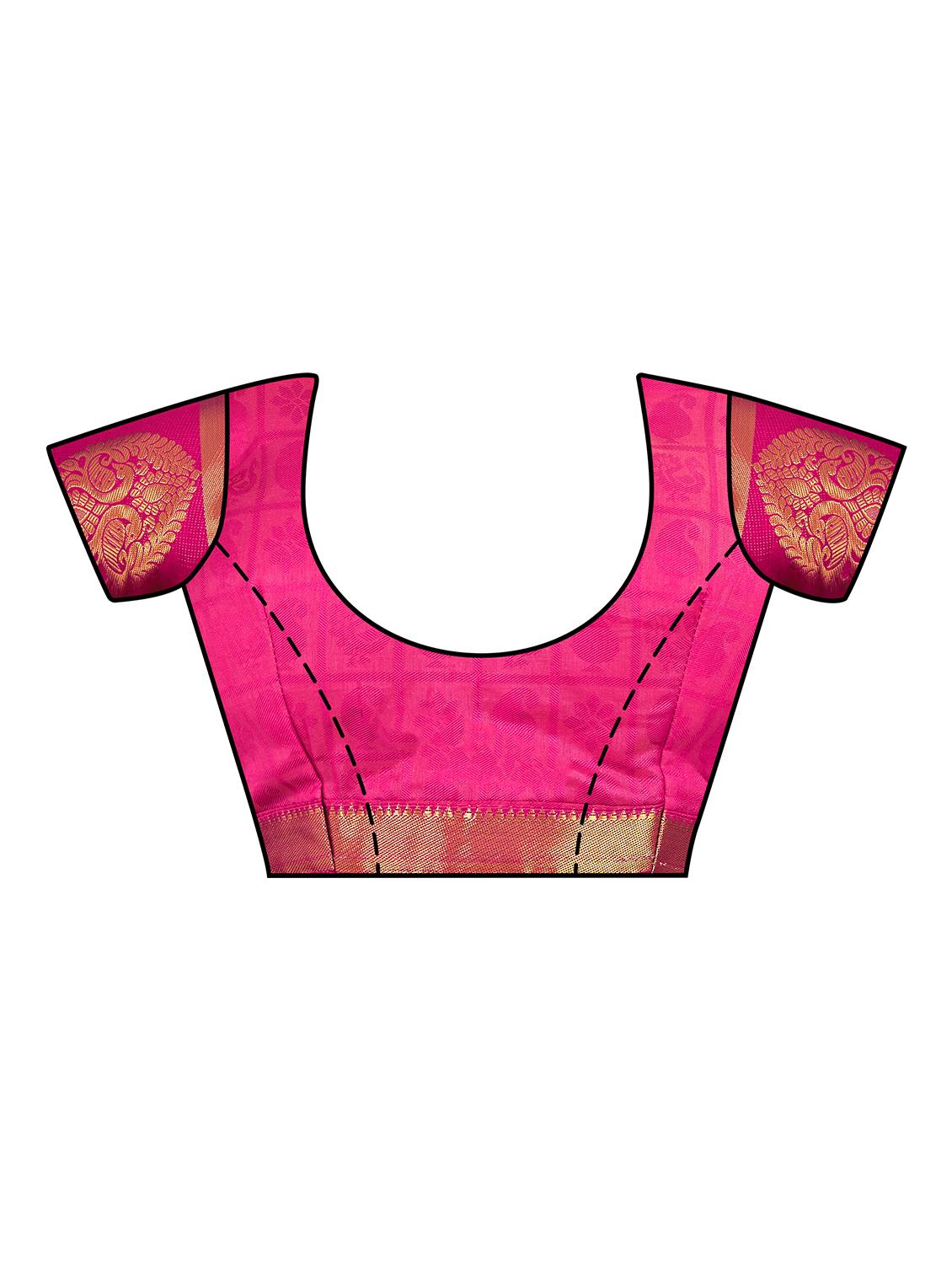 self design kanjivaram saree with blouse - 16750699 - Zoom Image - 3