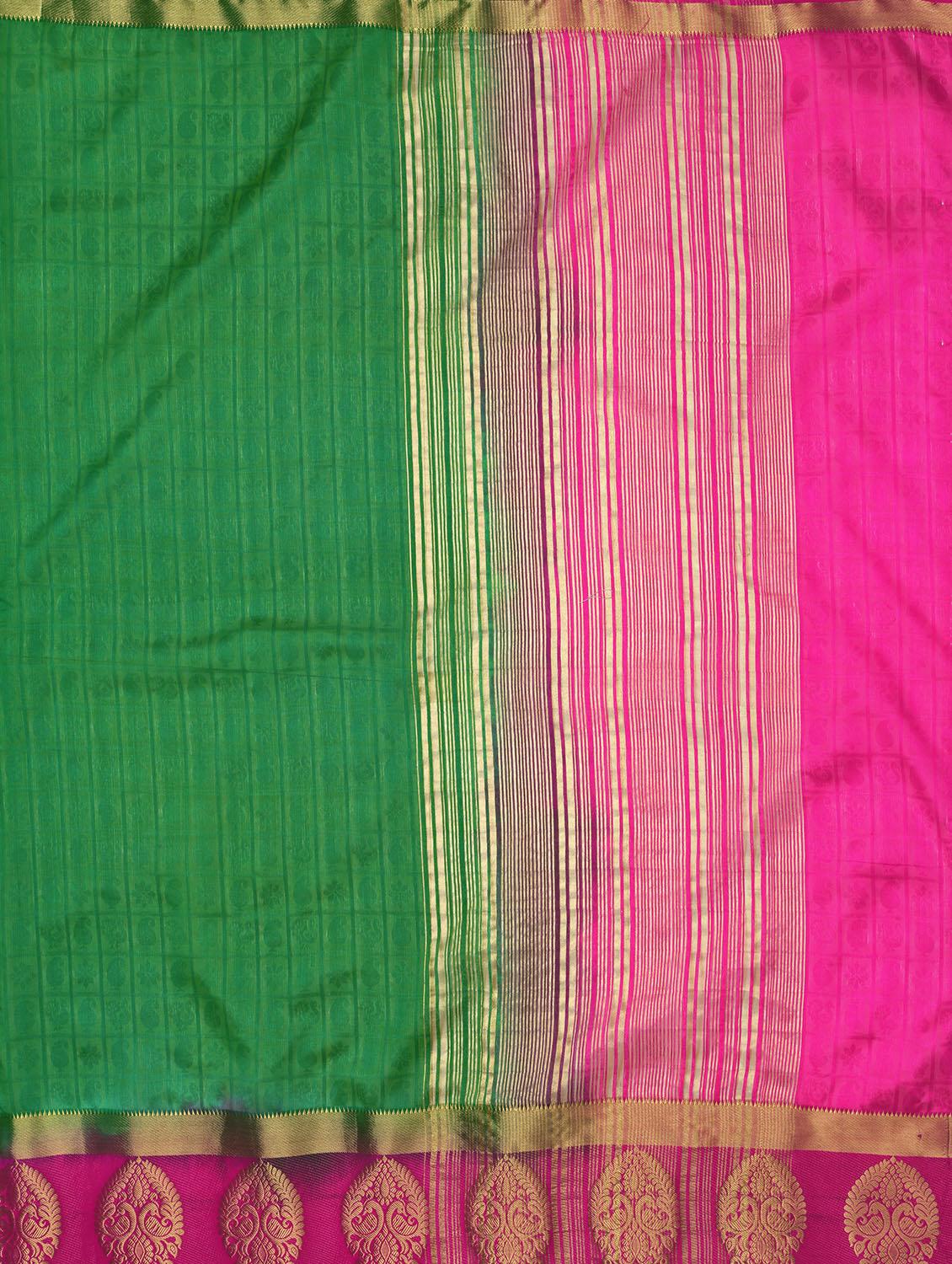 self design kanjivaram saree with blouse - 16750699 - Zoom Image - 4