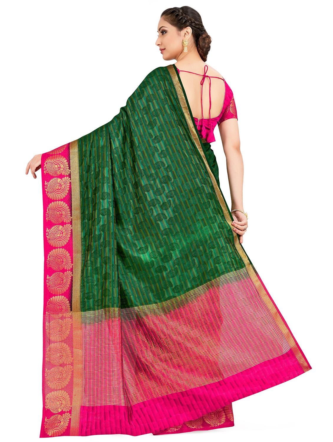 self design kanjivaram saree with blouse - 16750706 - Zoom Image - 2