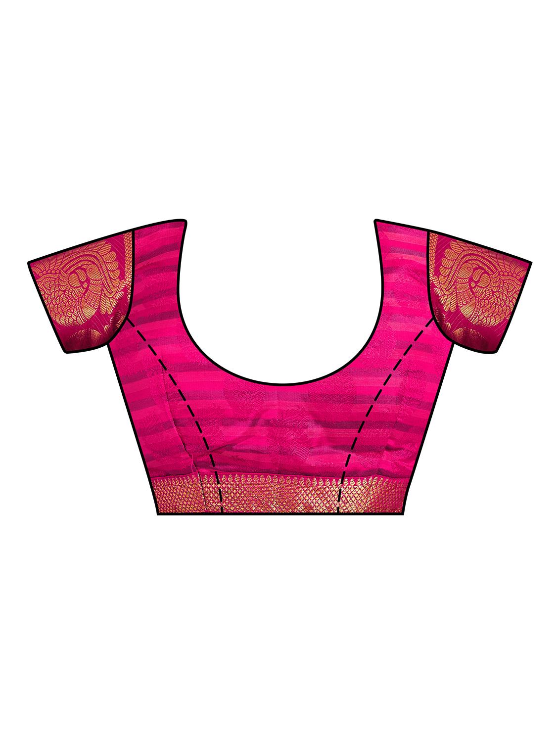 self design kanjivaram saree with blouse - 16750706 - Zoom Image - 3