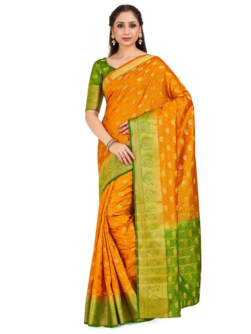 self design kanjivaram saree with blouse - 16750707 - Standard Image - 1