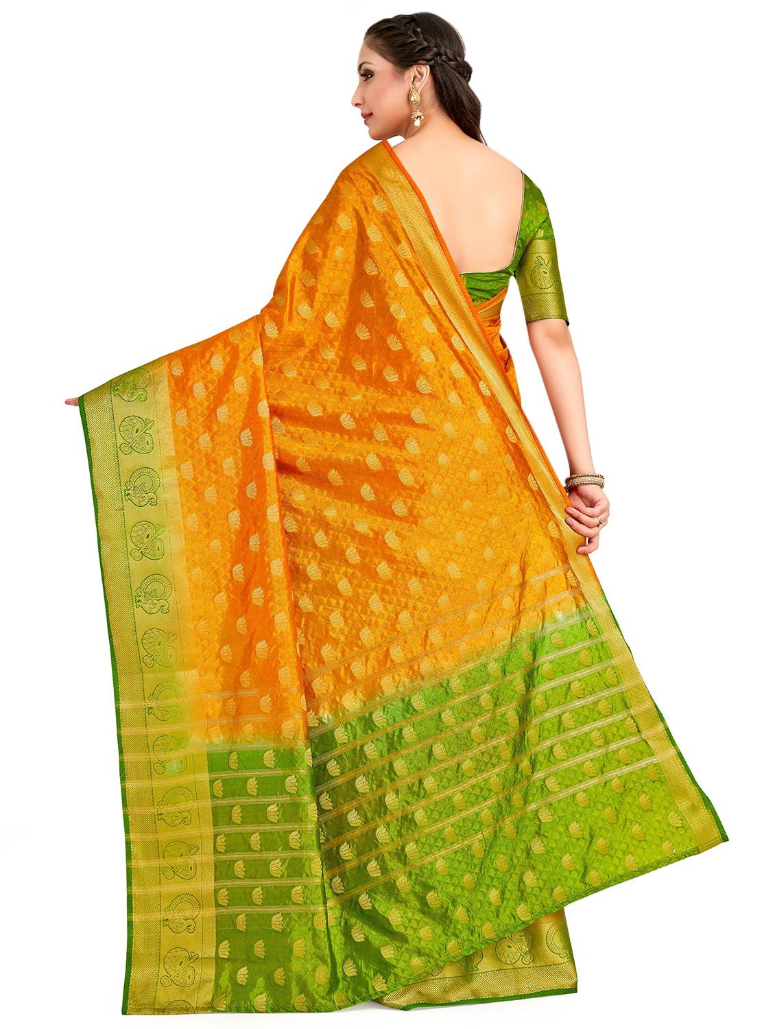self design kanjivaram saree with blouse - 16750707 - Zoom Image - 2