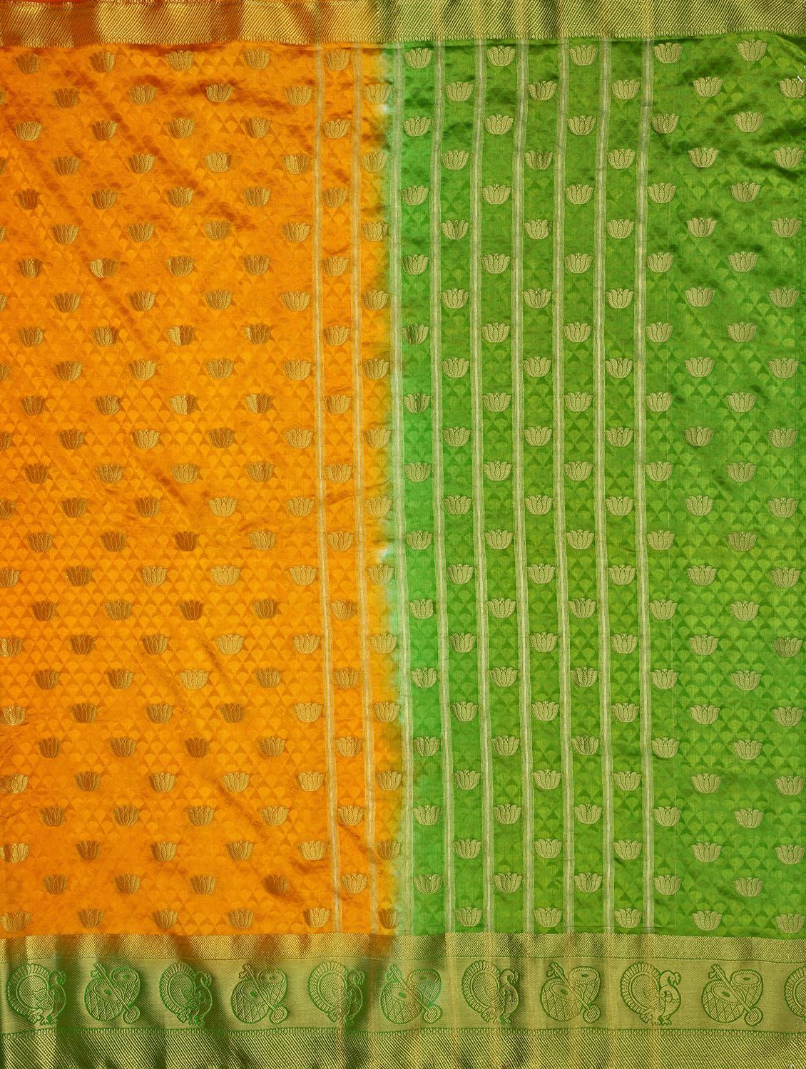 self design kanjivaram saree with blouse - 16750707 - Zoom Image - 4