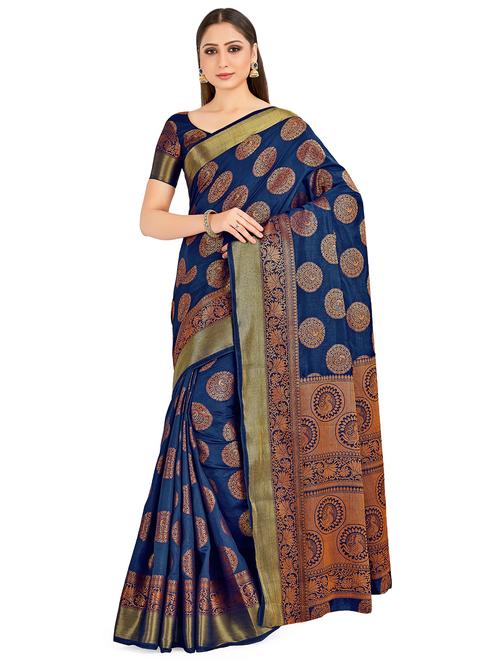 self design kanjivaram saree with blouse - 16750718 - Standard Image - 1