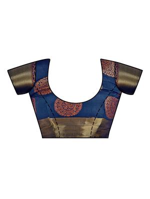 self design kanjivaram saree with blouse - 16750718 - Standard Image - 3