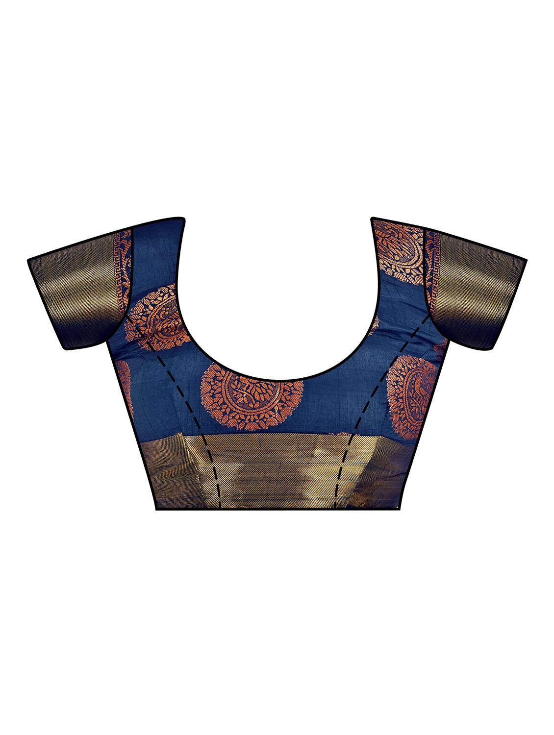 self design kanjivaram saree with blouse - 16750718 - Zoom Image - 3