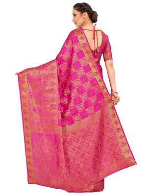 self design kanjivaram saree with blouse - 16750719 - Standard Image - 2