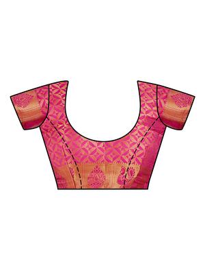 self design kanjivaram saree with blouse - 16750719 - Standard Image - 3