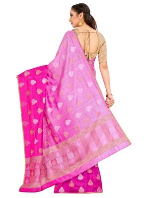 self design banarasi saree with blouse - 16750720 - Standard Image - 2