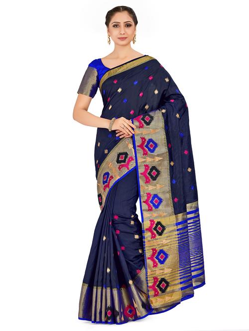 self design kanjivaram saree with blouse - 16750721 - Standard Image - 1