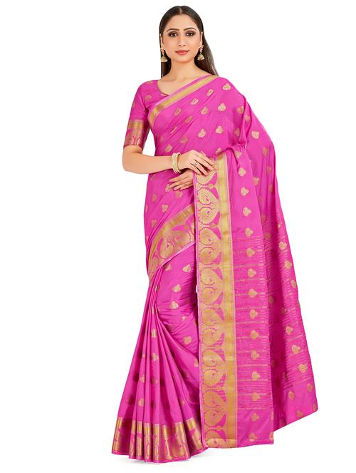 self design mysore silk saree with blouse - 16750723 - Standard Image - 1