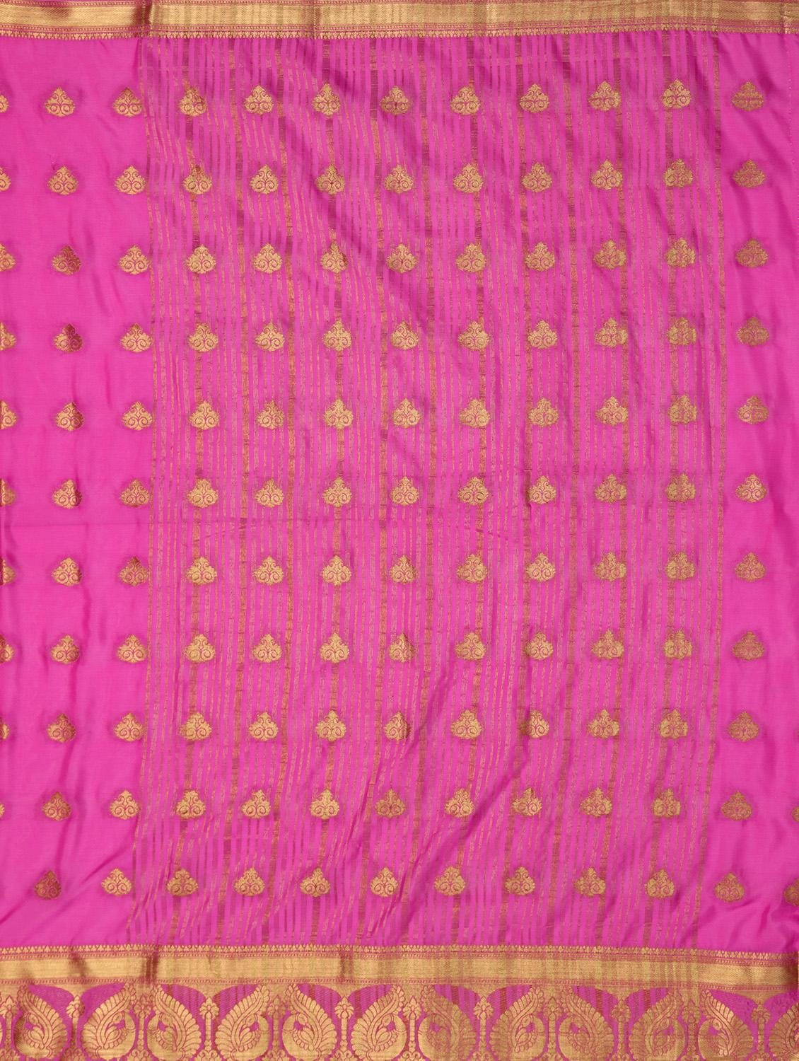 self design mysore silk saree with blouse - 16750723 - Zoom Image - 4