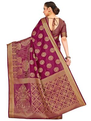self design kanjivaram saree with blouse - 16750726 - Standard Image - 2