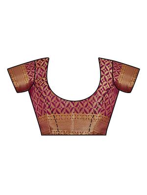 self design kanjivaram saree with blouse - 16750726 - Standard Image - 3
