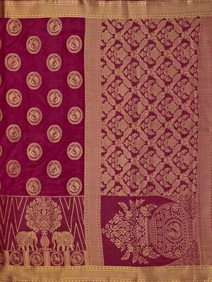 self design kanjivaram saree with blouse - 16750726 - Standard Image - 4