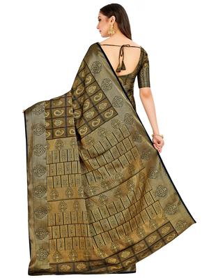 paisley kanjivaram saree with blouse - 16750728 - Standard Image - 2
