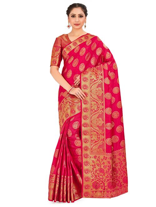 self design kanjivaram saree with blouse - 16750730 - Standard Image - 1