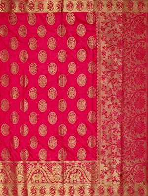 self design kanjivaram saree with blouse - 16750730 - Standard Image - 4