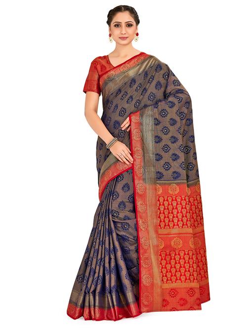 self design kanjivaram saree with blouse - 16750732 - Standard Image - 1