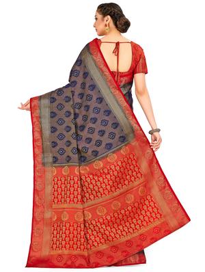 self design kanjivaram saree with blouse - 16750732 - Standard Image - 2