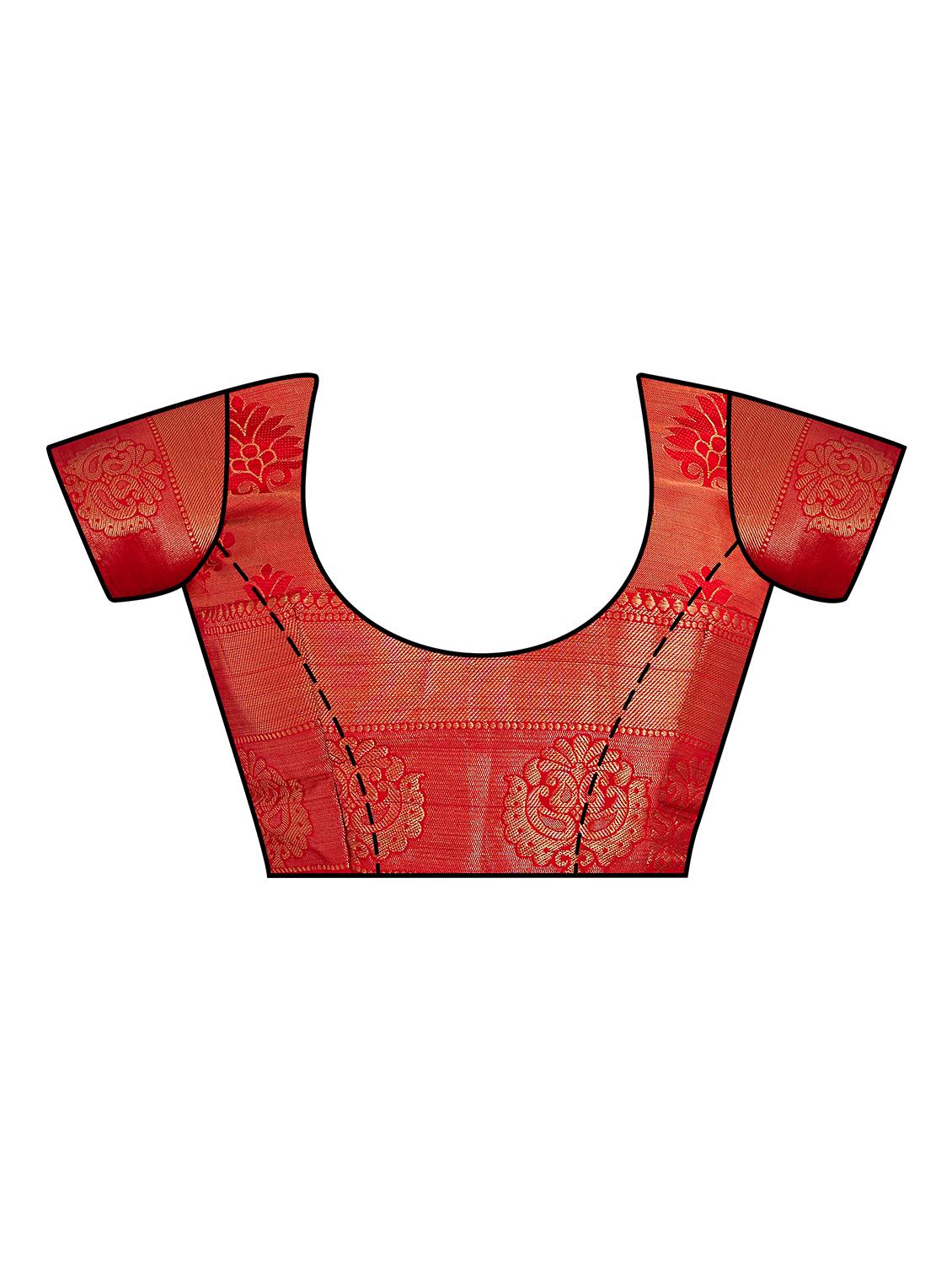 self design kanjivaram saree with blouse - 16750732 - Zoom Image - 3