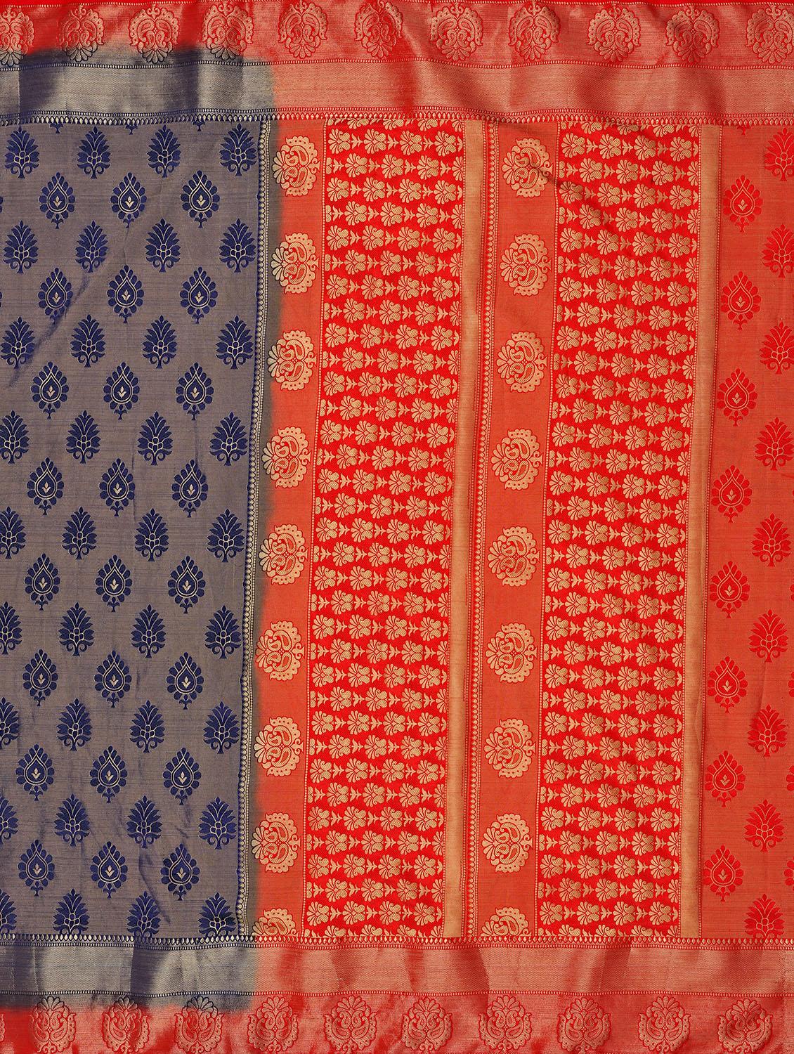 self design kanjivaram saree with blouse - 16750732 - Zoom Image - 4