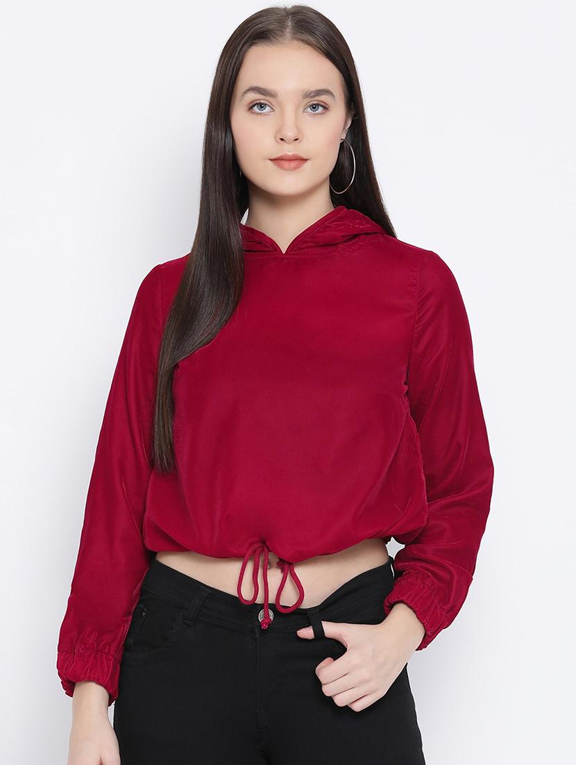 tie front hooded sweatshirt - 16750769 - Zoom Image - 1