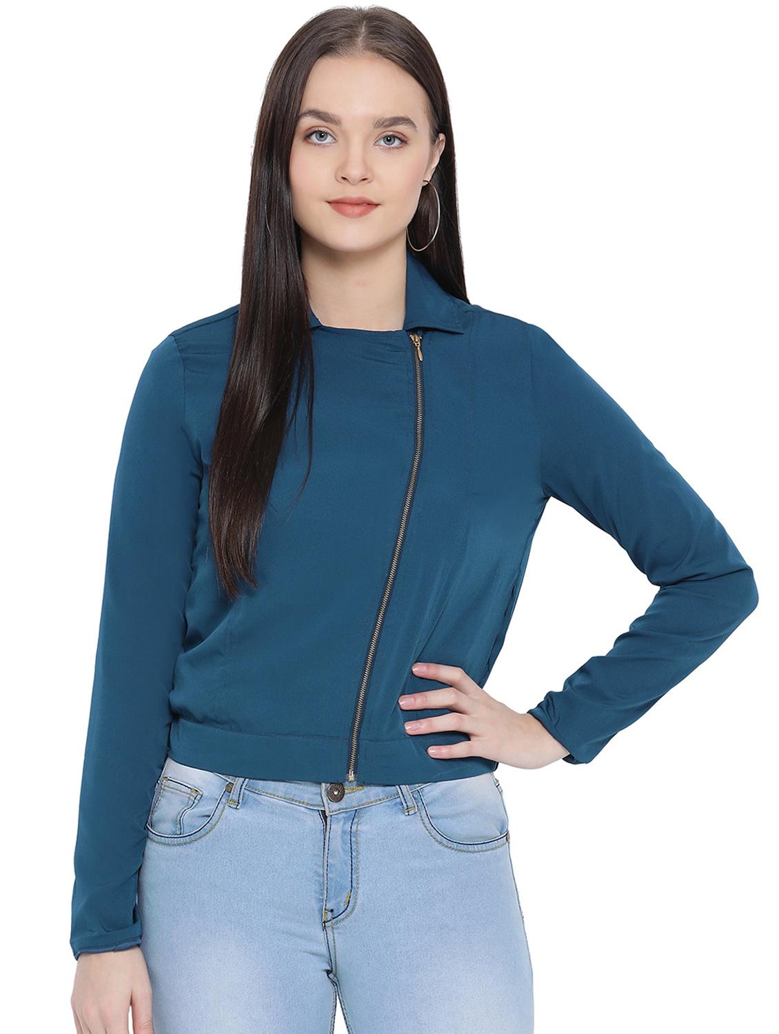shirt collar solid jacket - 16750775 - Zoom Image - 1