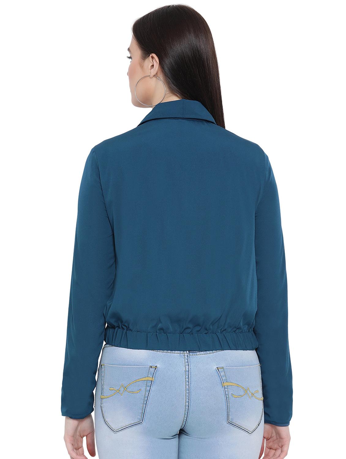 shirt collar solid jacket - 16750775 - Zoom Image - 3