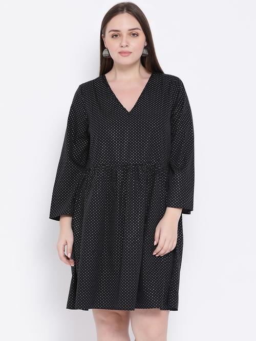 v-neck polka dot a-line dress - 16750792 - Standard Image - 1