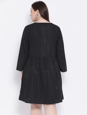 v-neck polka dot a-line dress - 16750792 - Standard Image - 3