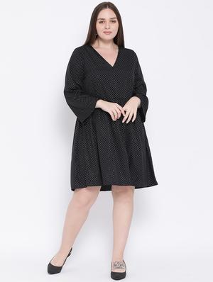 v-neck polka dot a-line dress - 16750792 - Standard Image - 4