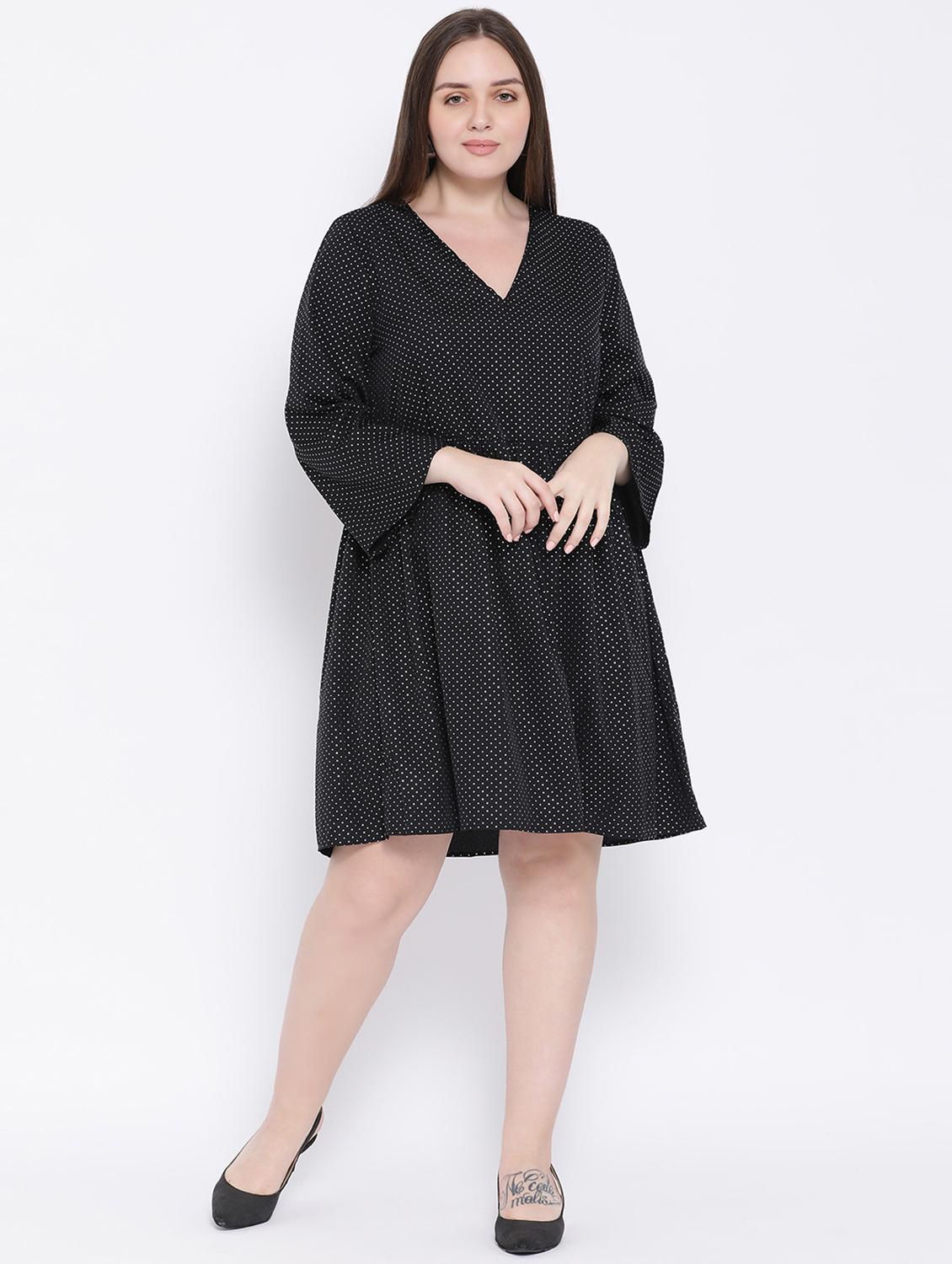 v-neck polka dot a-line dress - 16750792 - Zoom Image - 4