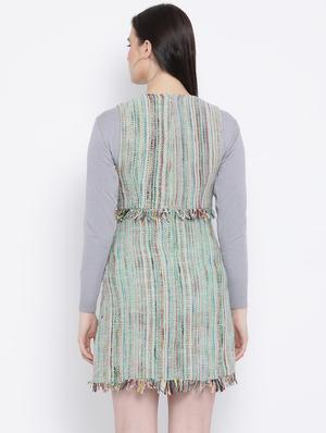 frayed detail pocket patch sheath dress - 16750795 - Standard Image - 3