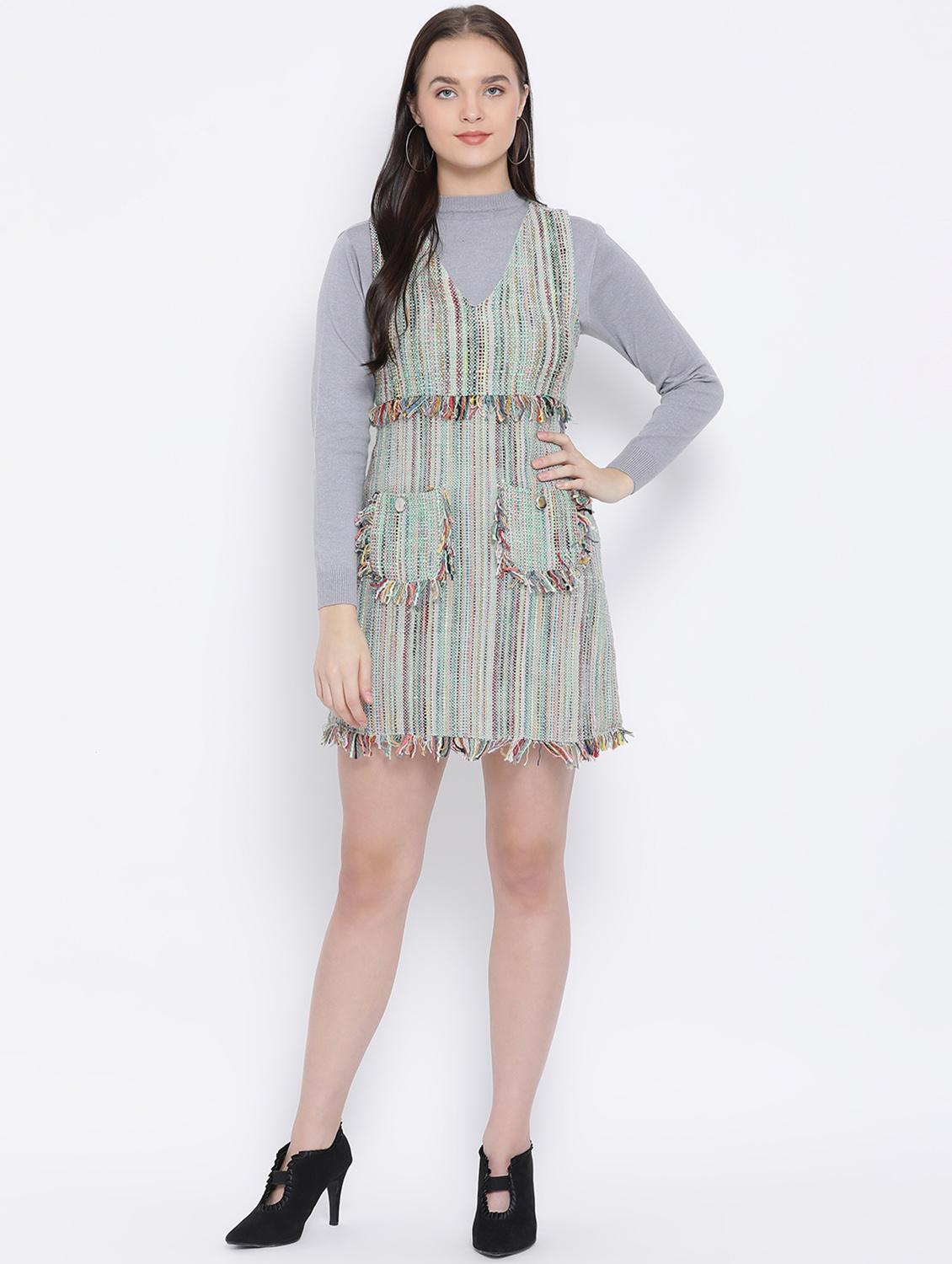 frayed detail pocket patch sheath dress - 16750795 - Zoom Image - 4
