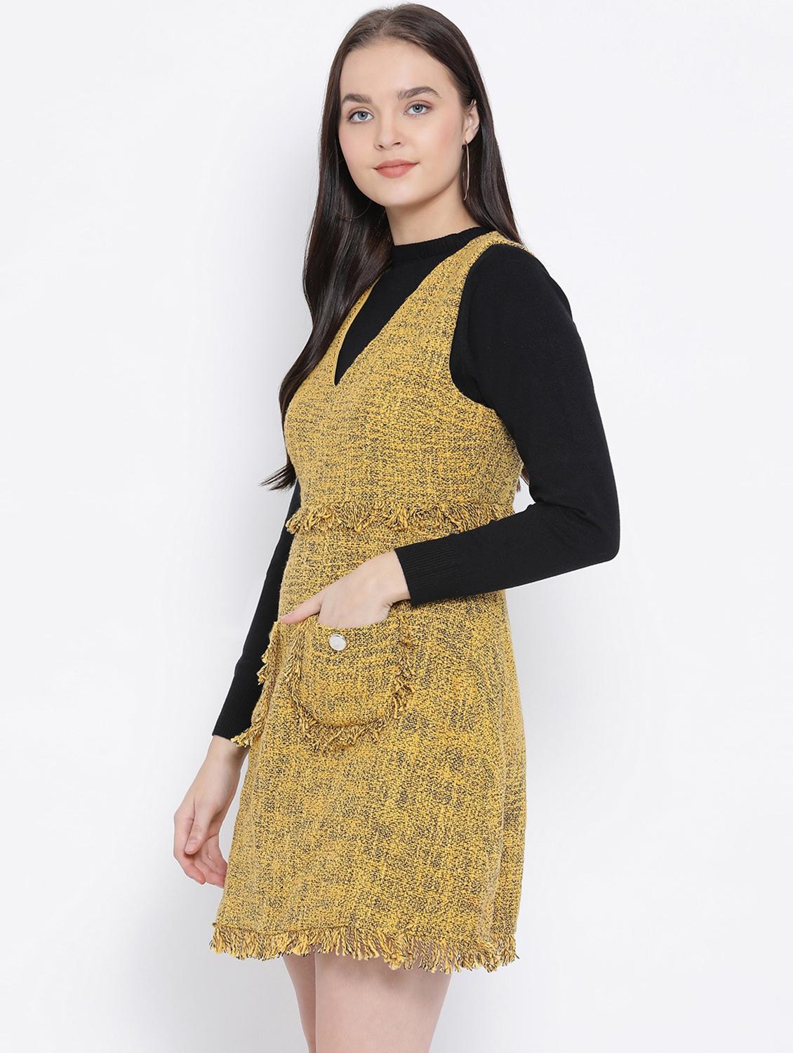 frayed detail pocket patch sheath dress - 16750796 - Zoom Image - 2