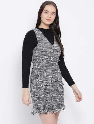 frayed detail pocket patch sheath dress - 16750797 - Standard Image - 2