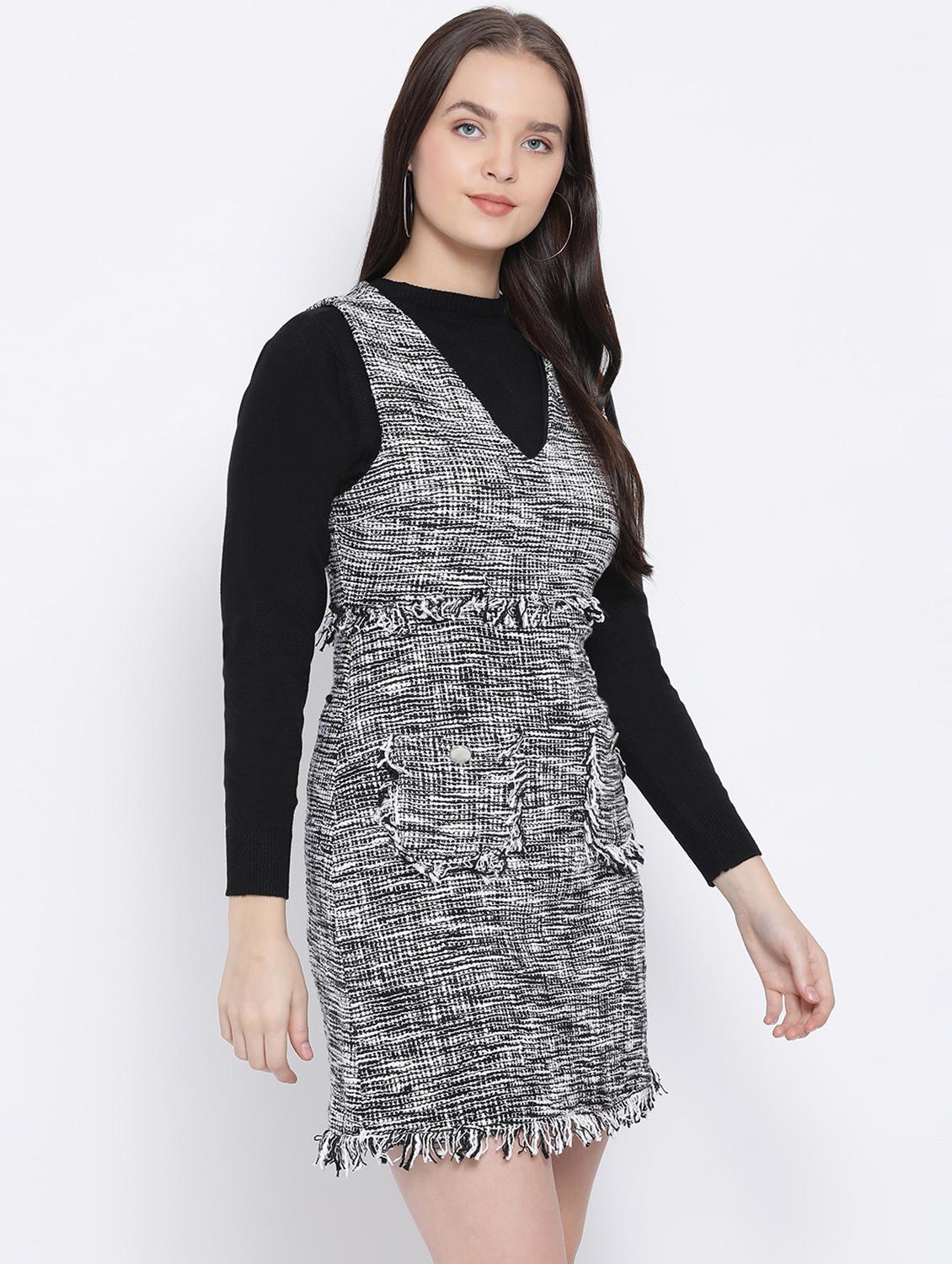frayed detail pocket patch sheath dress - 16750797 - Zoom Image - 2