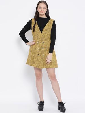 v-neck button up a-line dress - 16750799 - Standard Image - 4
