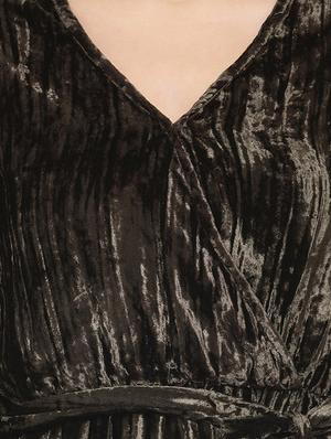 tie front metallic a-line dress - 16750804 - Standard Image - 5